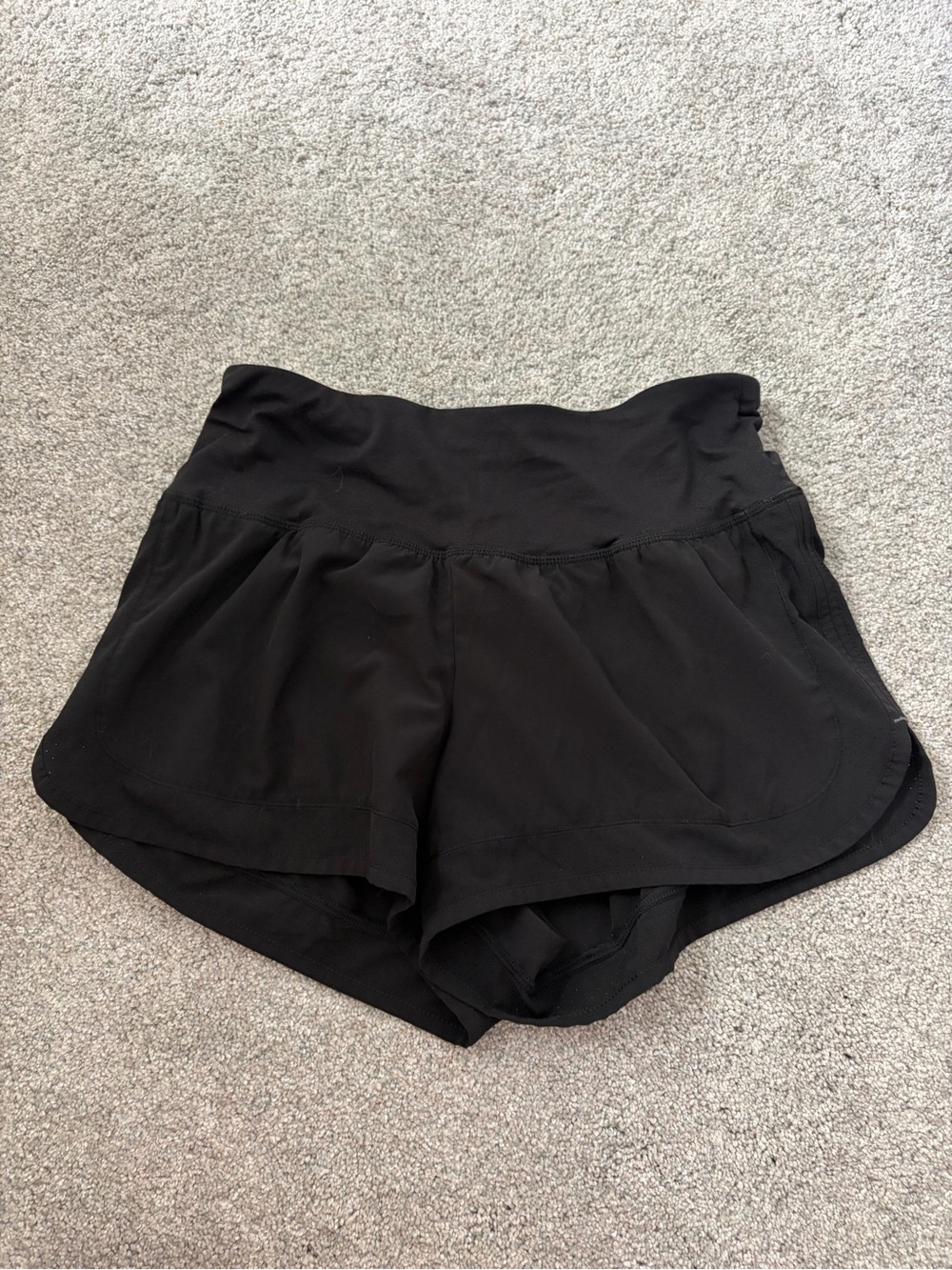 Women's Black High-Waist Athletic Shorts